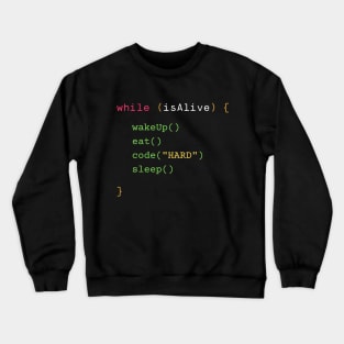 Code hard funny coding Crewneck Sweatshirt